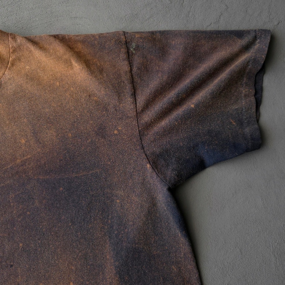 Vintage 90s T-shirt Large Black Bleach Faded Oneita - Picture 6 of 9
